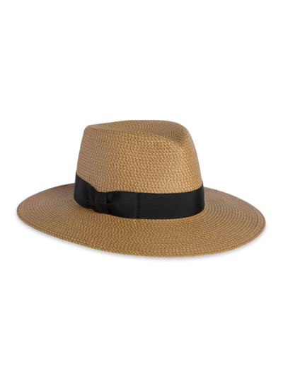 Eric Javits Squishee Classic Woven Fedora Hat In Natural Black
