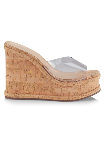 Shop Schutz Women's Dalle Vinyl Wedge Sandals In Transparent