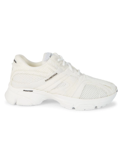 Shop Balenciaga Men's Phantom Lace-up Sneakers In White