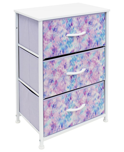Shop Sorbus 3 Drawers Chest Dresser In Tie-dye Purple