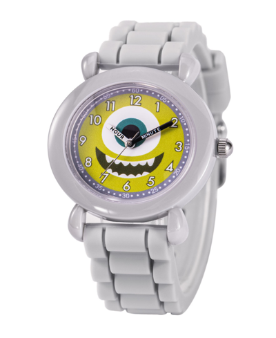 Shop Ewatchfactory Boy's Disney Monsters Gray Silicone Strap Watch 32mm In Silver Tone