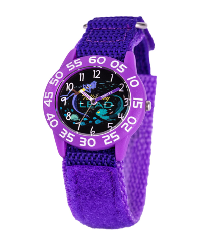 Shop Ewatchfactory Girl's Disney Luca Purple Nylon Strap Plastic Watch 32mm