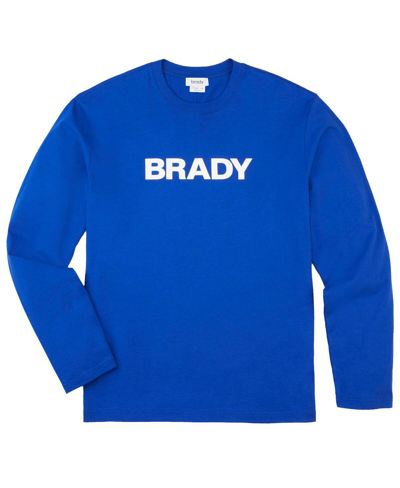 Shop Brady Men's   Blue Wordmark Long Sleeve T-shirt