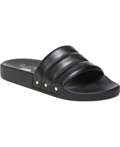 Shop Dr. Scholl's Original Collection Women's Pisces Chill Water-resistant Slides In Black Leather