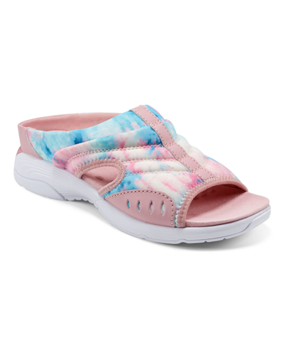 Shop Easy Spirit Women's Traciee Flat Sandals Women's Shoes In Light Pink Tie Dye
