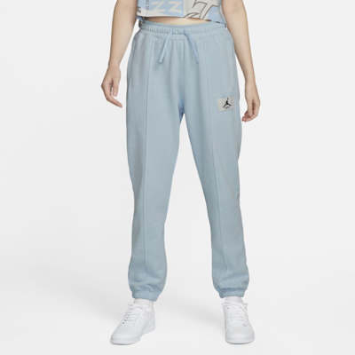 Shop Jordan Essentials Women's Fleece Pants In Celestine Blue,heather,college Grey