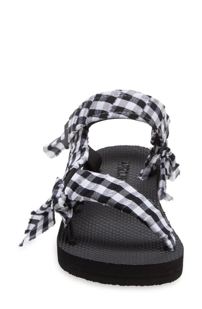 Shop Arizona Love Trekky Gingham Sandal In Vichy Black/ White