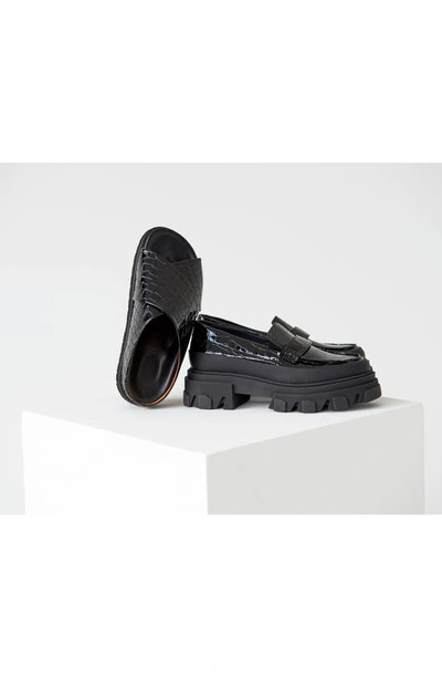 Shop Ganni Crossover Slide Sandal In Black