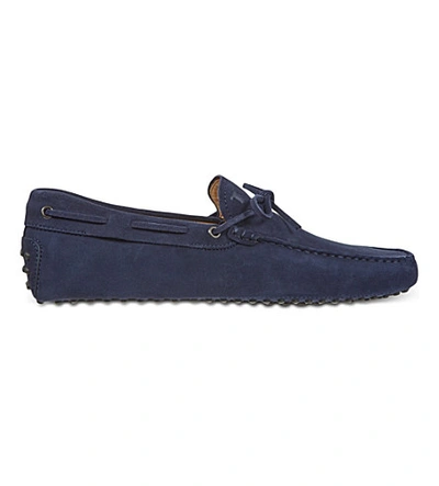 Shop Tod's Gommino Heaven Driving Shoes In Suede In Blue