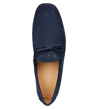 Shop Tod's Gommino Heaven Driving Shoes In Suede In Blue
