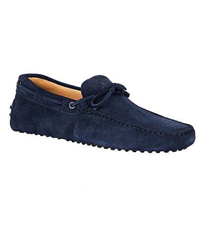 Shop Tod's Gommino Heaven Driving Shoes In Suede In Blue