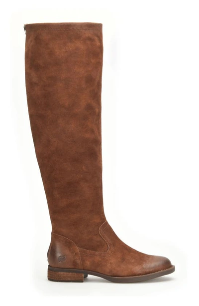 Shop Born Borman Over The Knee Boot In Rust Distressed Leather