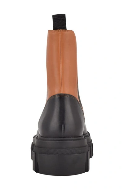 Shop Marc Fisher Ltd Morgan Lug Sole Chelsea Boot In Cognac/ Black Leather