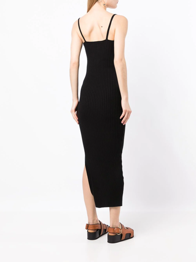 Shop Anna Quan Ribbed Knitted Dress In Black