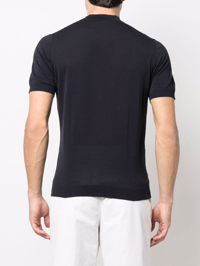 Shop Drumohr Round Neck Short-sleeved T-shirt In Blue