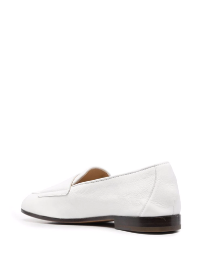 Shop Doucal's Buckle-fastening Leather Loafers In White