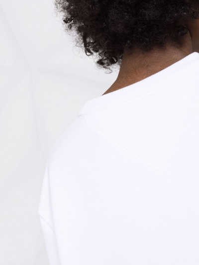 Shop Versace Barocco-print Cropped Sweatshirt In White