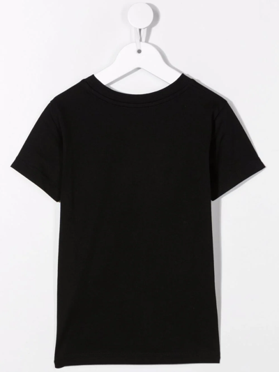 Balmain Teen Logo-embellished Cotton T-shirt In Black