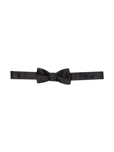 Shop Emporio Armani Silk Bow Tie In Black