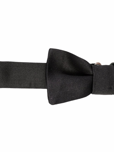 Shop Emporio Armani Silk Bow Tie In Black