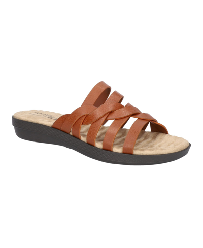 Shop Easy Street Women's Comfort Wave Sheri Slide Sandals In Cognac