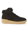 VALENTINO GARAVANI Rock B Studded Leather And Suede High-Top Trainers