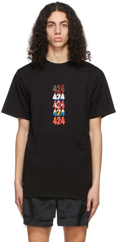 Shop 424 Black Flag T-shirt In 99.0 Black