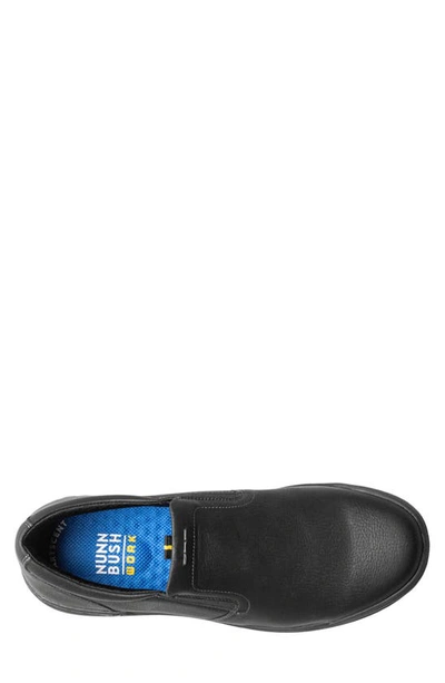 Shop Nunn Bush Tour Work Plain Toe Slip-on Shoe In Black Smooth