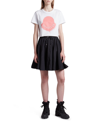 Shop Moncler Drawstring Skirt In Black