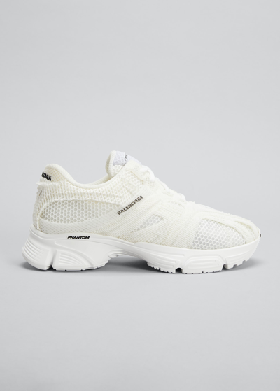 Shop Balenciaga Phantom Mesh Chunky Sneakers In White
