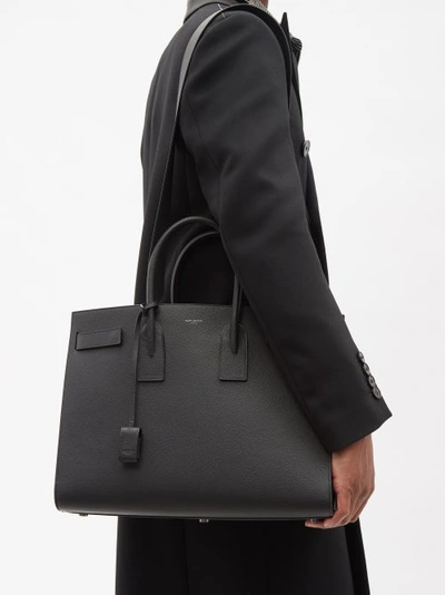 SAINT LAURENT Sac de Jour Large Full-Grain Leather Tote Bag for Men