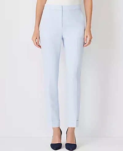 Shop Ann Taylor The Petite High Waist Ankle Pant - Curvy Fit In Arctic Sky