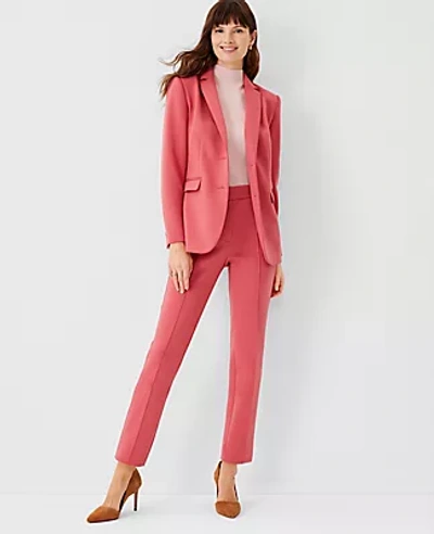 Shop Ann Taylor The Petite High Waist Ankle Pant In Double Knit In Juicy Watermelon