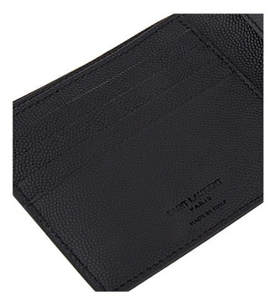Shop Saint Laurent Grained Leather Billfold Wallet In Black