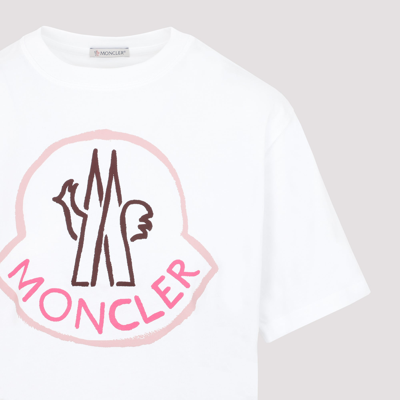 Shop Moncler Cotton T-shirt Tshirt In White