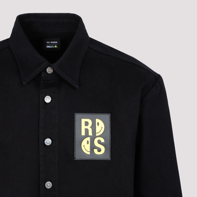 Shop Raf Simons Cotton Slim Fit Shirt In Black