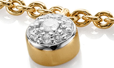 Monica Vinader Diamond And 18k Yellow Gold Vermeil Fiji Tiny Button Bracelet In Yellow Gold