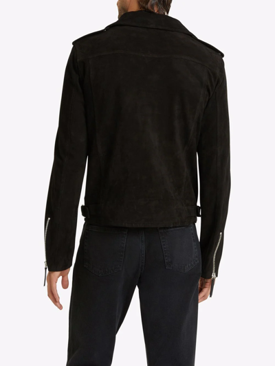 Shop Giuseppe Zanotti Suede Biker Jacket In Black