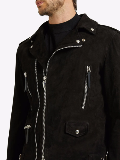 Giuseppe Zanotti Suede Biker Jacket In Black