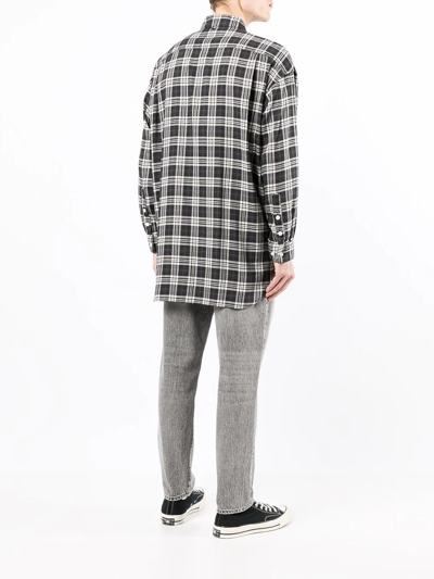 Undercoverism Patchwork Plaid Long-sleeve Shirt In Grey