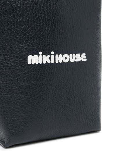 Shop Miki House Logo-print Shoulder Bag In Black