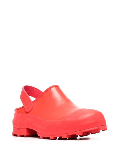 Shop Camperlab Traktori Leather Clogs In Rot