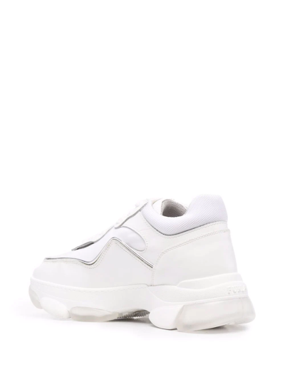 Shop Furla Chunky Lace-up Sneakers In White