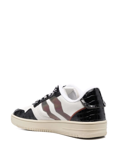 Shop Just Cavalli Panelled Lace-up Trainers In Weiss