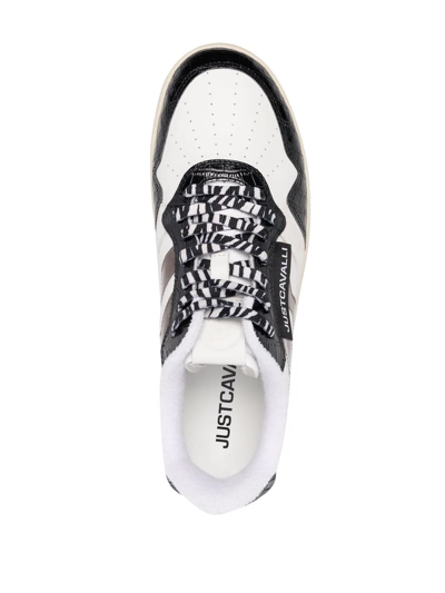Shop Just Cavalli Panelled Lace-up Trainers In Weiss
