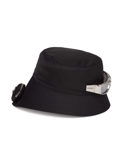 Shop Prada Re-nylon Pouch-detail Bucket Hat In Schwarz