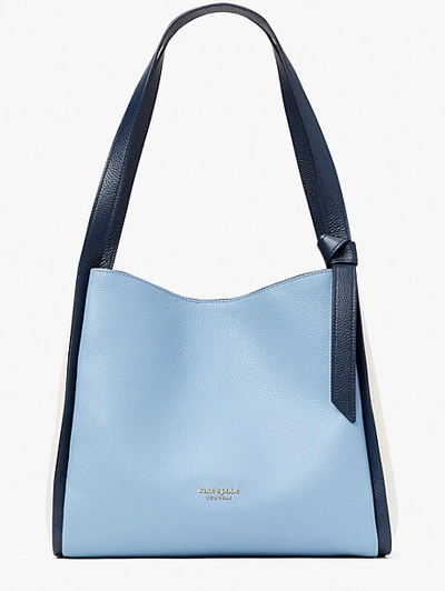 Shop Kate Spade Knott Colorblocked Large Shoulder Bag In Morning Sky Multi