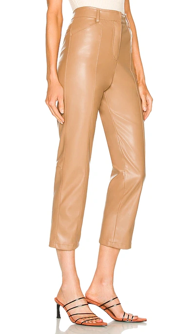 Lblc The Label Jen Vegan Leather Trousers In Cognac