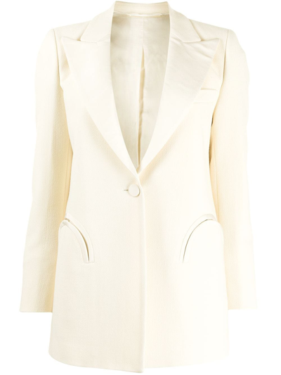 Shop Blazé Milano Single-breasted Wool Blazer In White