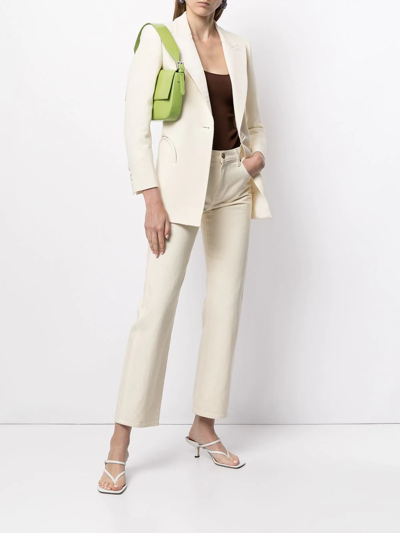 Shop Blazé Milano Single-breasted Wool Blazer In White